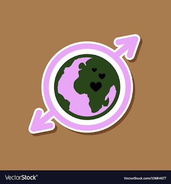 Paper sticker on stylish background of gays Earth vector image