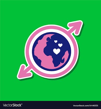 Paper sticker on stylish background of gays earth vector image