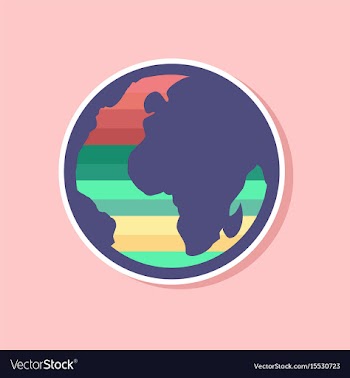 Paper sticker on stylish background of gays earth vector image