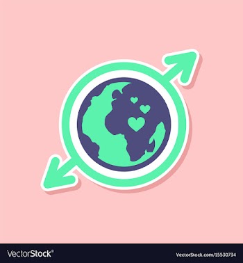 Paper sticker on stylish background of gays earth vector image