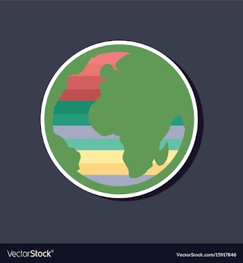 Paper sticker on stylish background of gays earth vector image