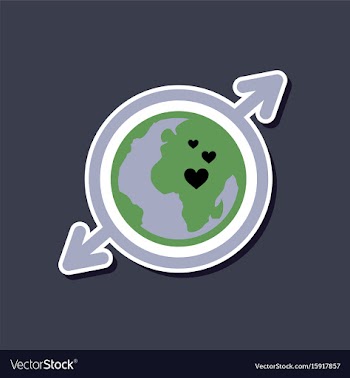 Paper sticker on stylish background of gays earth vector image