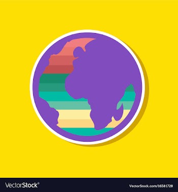 Paper sticker on stylish background of gays earth vector image