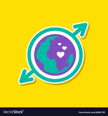 Paper sticker on stylish background of gays earth vector image