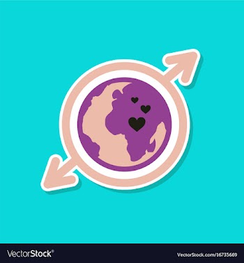 Paper sticker on stylish background of gays earth vector image