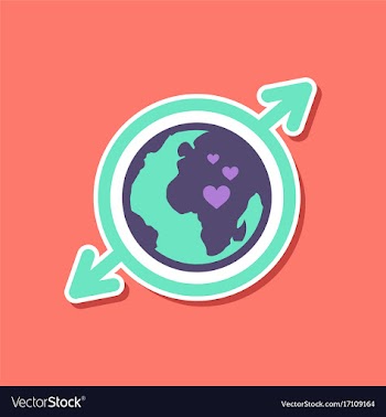 Paper sticker on stylish background of gays earth vector image