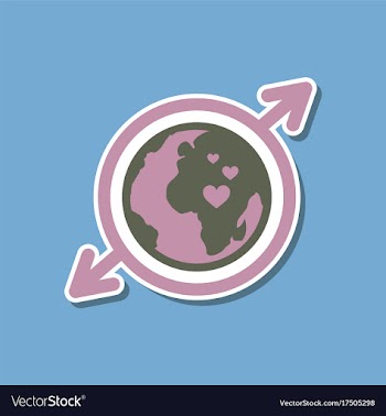 Paper sticker on stylish background of gays earth vector image