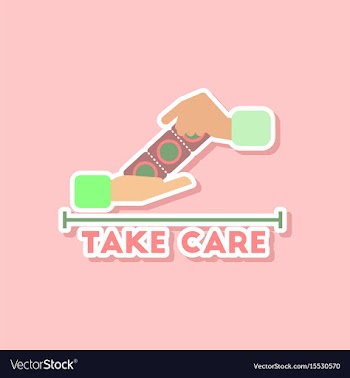 Paper sticker on stylish background of gays hand vector image