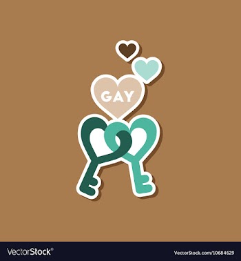 Paper sticker on stylish background of gays keys vector image