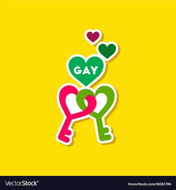 Paper sticker on stylish background of gays keys vector image