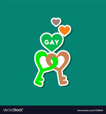 Paper sticker on stylish background of gays keys vector image