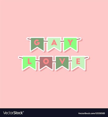 Paper sticker on stylish background of gays love vector image