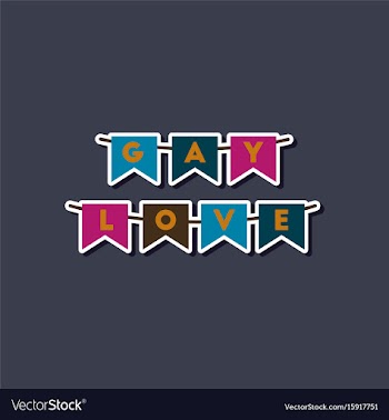 Paper sticker on stylish background of gays love vector image