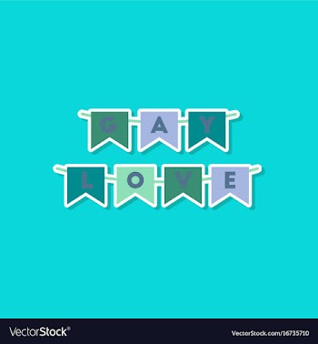 Paper sticker on stylish background of gays love vector image