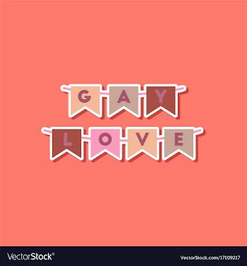 Paper sticker on stylish background of gays love vector image
