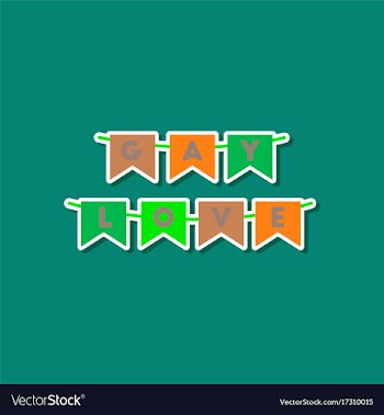Paper sticker on stylish background of gays love vector image