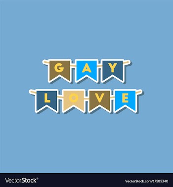 Paper sticker on stylish background of gays love vector image