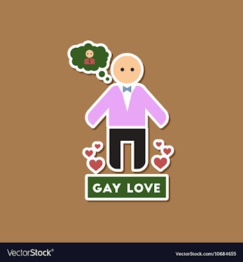 Paper sticker on stylish background of homosexual vector image