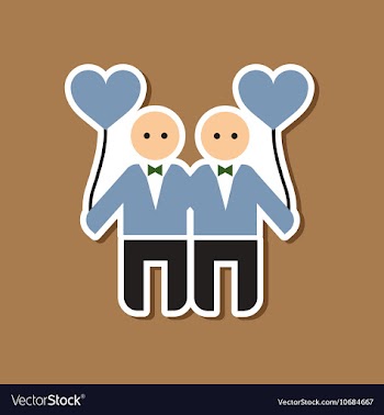 Paper sticker on stylish background of homosexual vector image