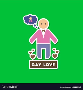 Paper sticker on stylish background of homosexual vector image