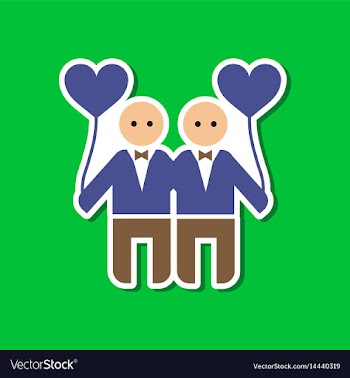 Paper sticker on stylish background of homosexual vector image