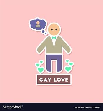Paper sticker on stylish background of homosexual vector image