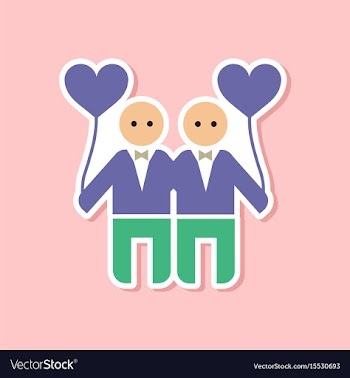 Paper sticker on stylish background of homosexual vector image