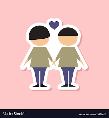 Paper sticker on stylish background of homosexual vector image