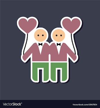 Paper sticker on stylish background of homosexual vector image