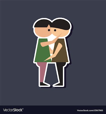 Paper sticker on stylish background of homosexual vector image