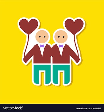 Paper sticker on stylish background of homosexual vector image