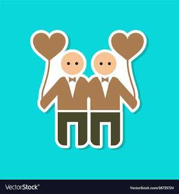 Paper sticker on stylish background of homosexual vector image