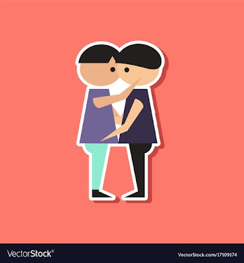 Paper sticker on stylish background of homosexual vector image