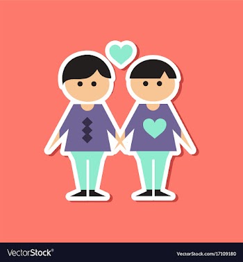 Paper sticker on stylish background of homosexual vector image