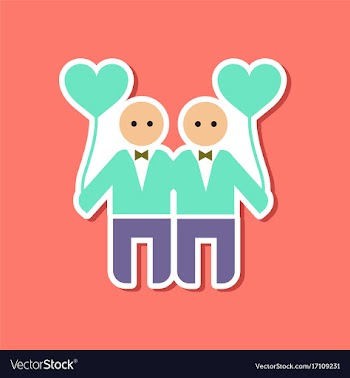 Paper sticker on stylish background of homosexual vector image