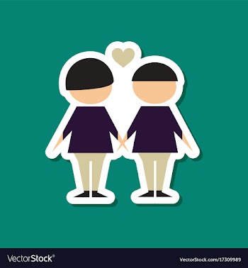 Paper sticker on stylish background of homosexual vector image