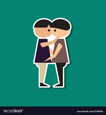 Paper sticker on stylish background of homosexual vector image