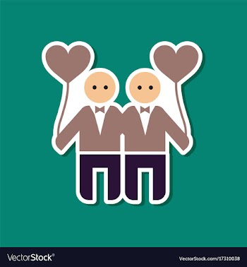 Paper sticker on stylish background of homosexual vector image