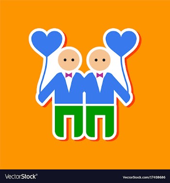 Paper sticker on stylish background of homosexual vector image