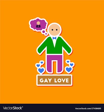 Paper sticker on stylish background of homosexual vector image