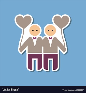 Paper sticker on stylish background of homosexual vector image