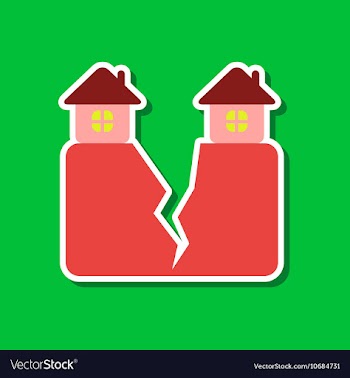 Paper sticker on stylish background of house vector image