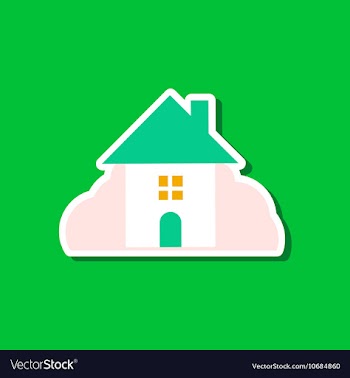 Paper sticker on stylish background of House vector image