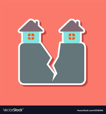 Paper sticker on stylish background of house vector image