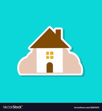 Paper sticker on stylish background of house vector image
