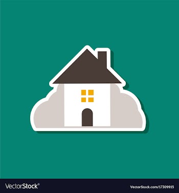 Paper sticker on stylish background of house vector image
