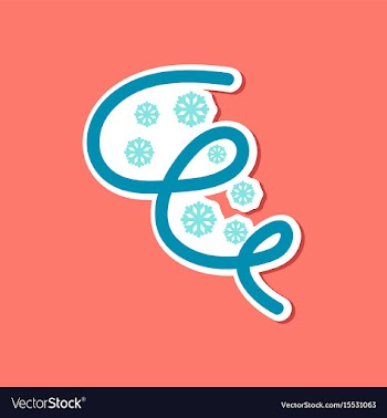 Paper sticker on stylish background of ice storm vector image