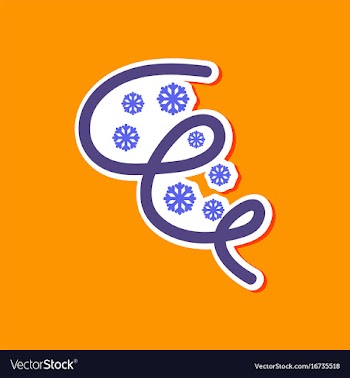 Paper sticker on stylish background of ice storm vector image