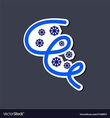 Paper sticker on stylish background of ice storm vector image