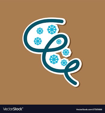 Paper sticker on stylish background of ice storm vector image